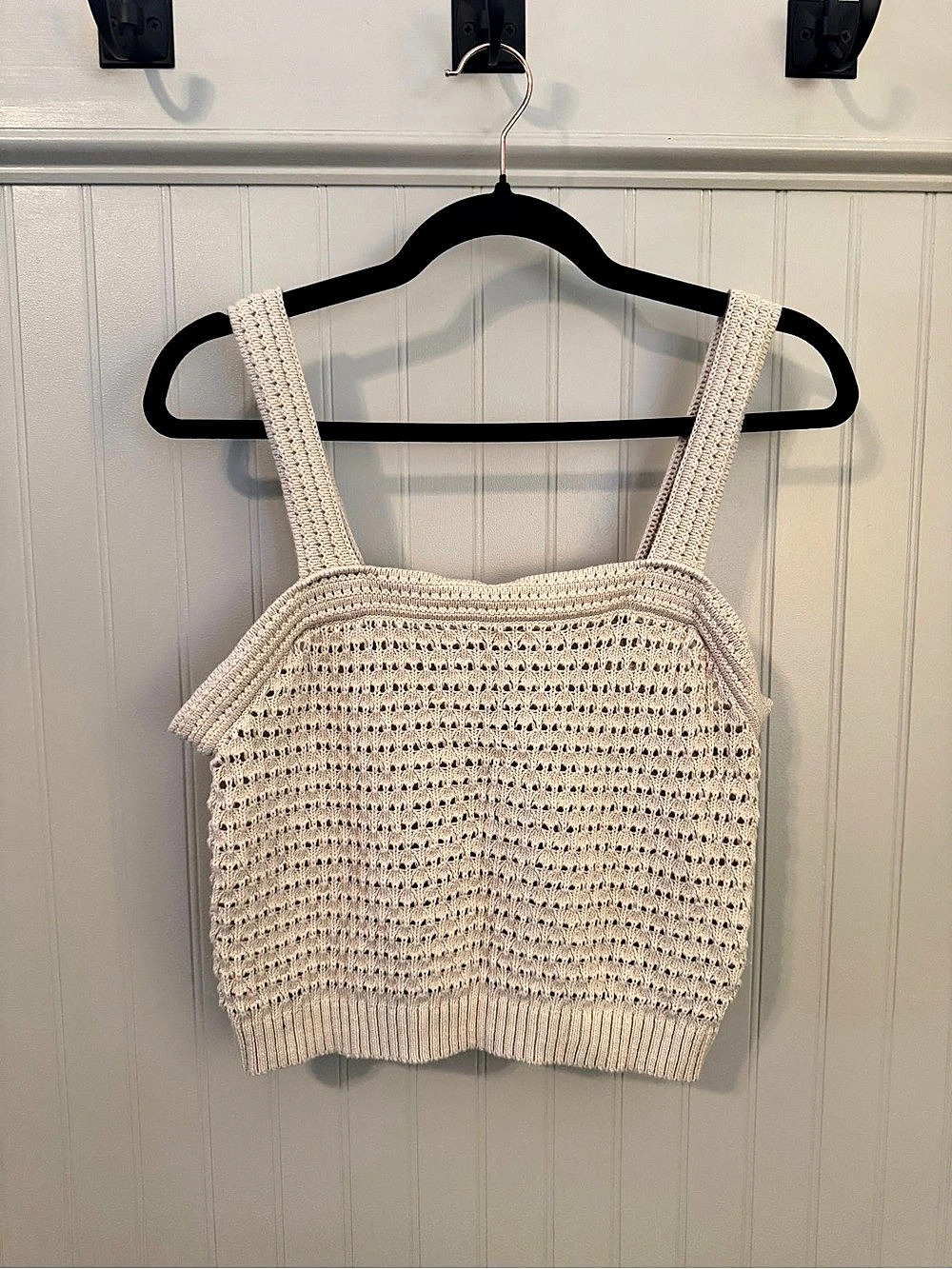Crochet Tank Top in Cream - Size Medium - Like New!